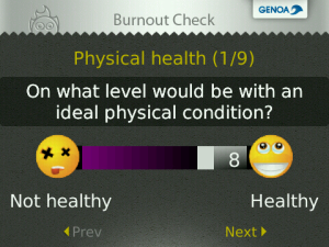 Burnout Check for blackberry app Screenshot
