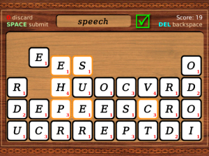 Word Collapse for blackberry game Screenshot