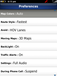 Rogers Navigator for blackberry app Screenshot