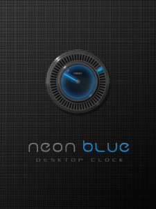 NEON BLUE Desktop Clock