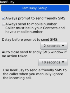 IamBusy - Send a friendly sms to the caller when you can not answer the call