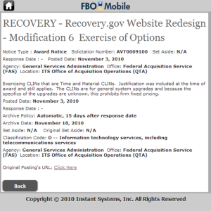 FBOMobile – Federal Business Opportunities