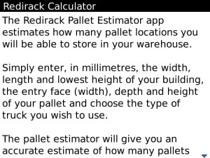 Redirack Pallet Estimator