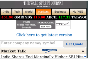 WallStreet Journal India Mobile Application
