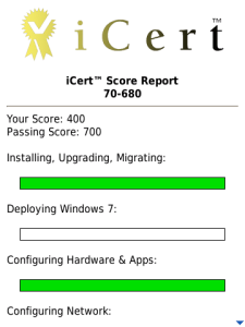 iCert 70-680 Practice Exam for Microsoft TS: Windows 7 - Configuring
