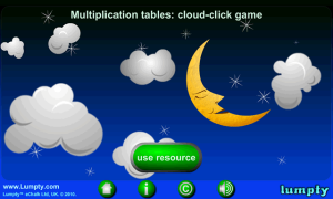 Times table cloud click game