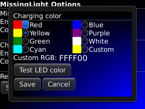 MissingLight: color LED for missed call + charging and force backlight