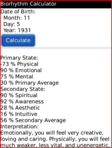 Biorhythm Calculator