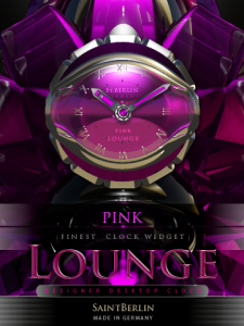 PINKLOUNGE designer desktop clock for BlackBerry Smartphones