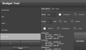 Fast Budget Tool for blackberry app Screenshot