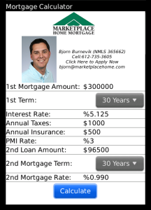 Bjorn Burnevik Mortgage Calculator for blackberry app Screenshot