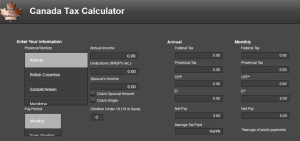 Canada Tax Calculator for blackberry app Screenshot