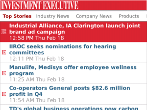 Investment Executive for blackberry app Screenshot