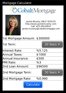 Jackie Murphy Mortgage Calculator for blackberry app Screenshot