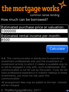 Buy to Let affortability Calculator for blackberry app Screenshot