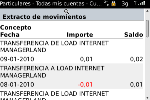 BancoHerrero for blackberry app Screenshot