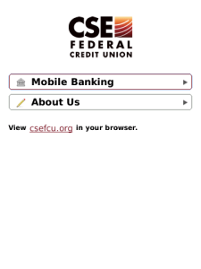 CSE MOBiLE Banking for blackberry app Screenshot