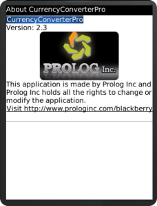 CurrencyConverterPro for blackberry app Screenshot