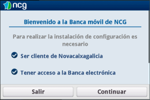 NCG Banca movil for blackberry app Screenshot
