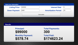 Mortgage Calculator for blackberry app Screenshot