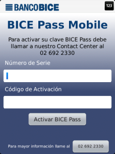 BICE Pass Mobile for blackberry app Screenshot
