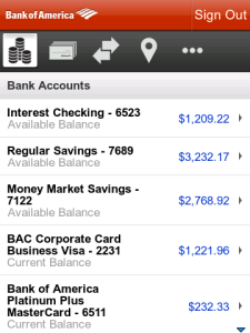blackberry Bank of America Mobile Banking app