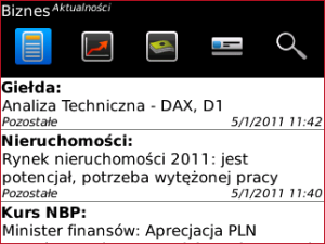 Biznes for blackberry app Screenshot