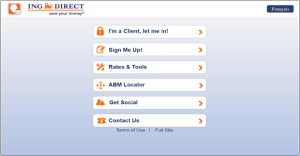 ING DIRECT Canada for blackberry app Screenshot