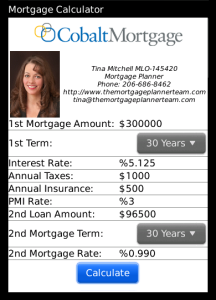 Tina Mitchell Mortgage Calculator for blackberry app Screenshot