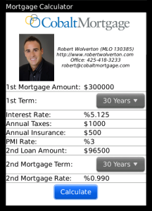 Robert Wolverton Mortgage Calculator for blackberry app Screenshot