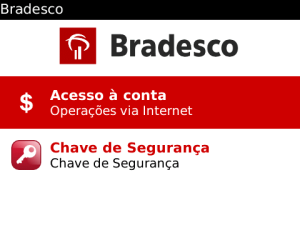 Bradesco for blackberry app Screenshot