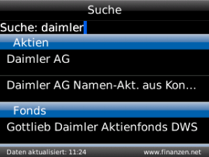 FinanzenNet Boerse und Aktien for blackberry app Screenshot