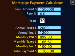 Mortgage Payment Calculator for blackberry app Screenshot