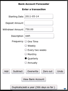 Bank Forecaster for blackberry app Screenshot
