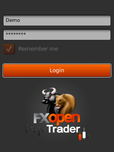 FXOpen Trader for blackberry app Screenshot