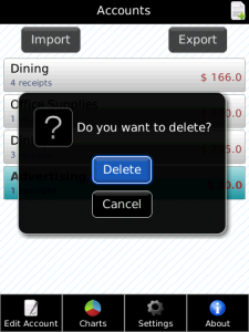 ReceiptOrganizer for blackberry app Screenshot