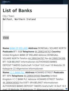 Bank finder for blackberry app Screenshot