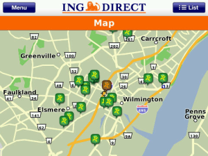 ING DIRECT ATM Finder for blackberry app Screenshot