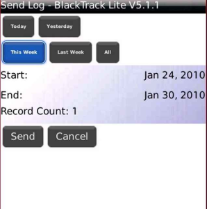 BlackTrack Lite - Phone Use Report for blackberry app Screenshot