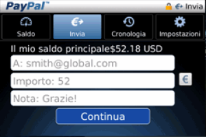 blackberry PayPal app Screenshot