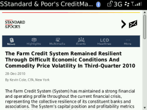 Standard and Poor CreditMatters for blackberry app Screenshot