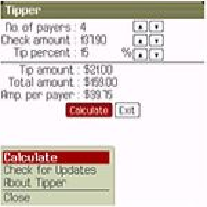 Tipper for blackberry app Screenshot