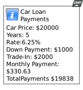 Auto Car Loan Calculator