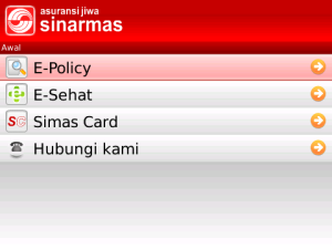 Sinarmas Life for blackberry app Screenshot
