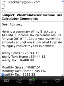 Tax Mate for blackberry app Screenshot