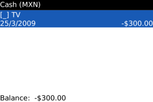 Money for blackberry app Screenshot