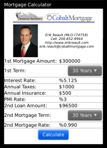 Erik Reault Mortgage Calculator for blackberry app Screenshot