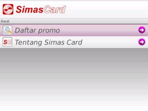 Simas Card for blackberry app Screenshot