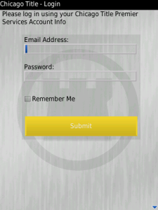 Chicago Title Now for blackberry app Screenshot