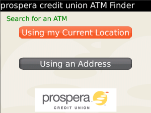 prospera credit union ATM Finder for blackberry app Screenshot